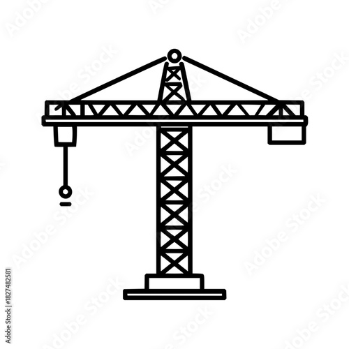 Crane construction building tower machine industry engineering architecture equipment lifting heavy structure icon