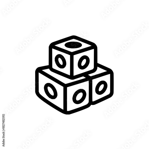 Illustration of stacked cubes toy block game learning education kids children design graphic vector icon art 3d