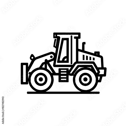 Illustration of loader construction equipment heavy machinery vehicle tractor front end loader construction site