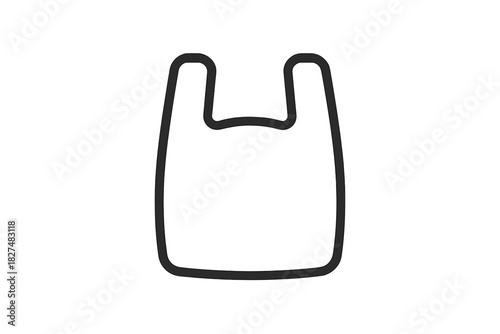 Simple plastic shopping bag used for carrying purchased goods from retail stores