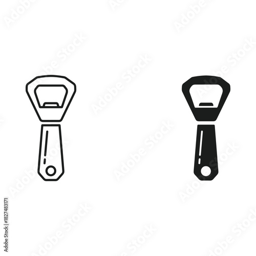 Two bottle openers one outline and one filled in black