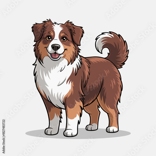 A cheerful dog stands happily with a playful expression, capturing the essence of joy and companionship in a bright and friendly environment, perfect for pet lovers.