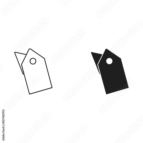 Two simple tag icons one outline one solid black
