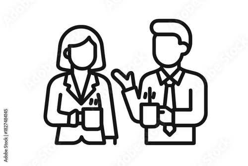 Professional colleagues having a casual conversation during a coffee break