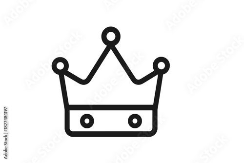 Simple outline drawing of a royal crown symbolizing monarchy, success, and authority