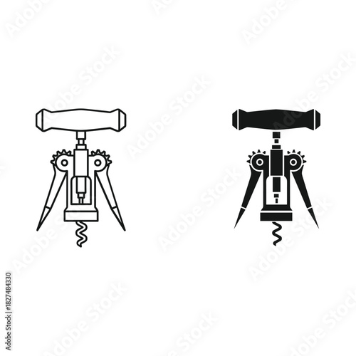 Two contrasting styles of a classic corkscrew bottle opener