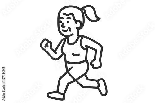 Energetic woman jogging in sportswear representing physical activity and healthy living