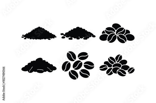 Rock Formation Organic Shapes Silhouette Set