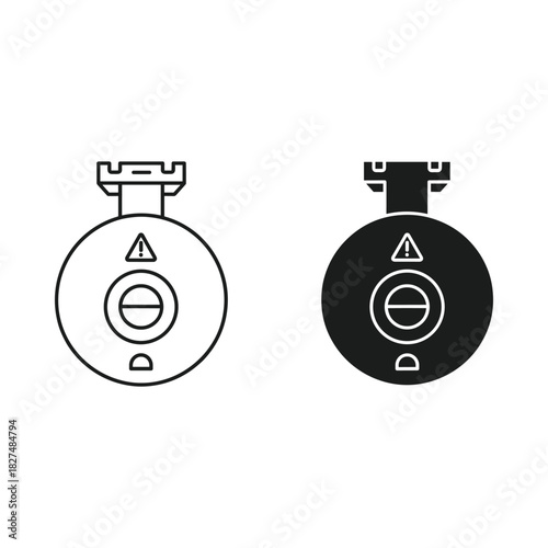 Two stylized icons of a compass showing north direction