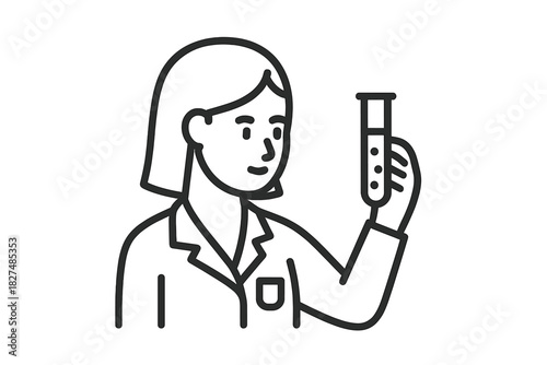 Professional scientist examining liquid sample in a test tube for medical research