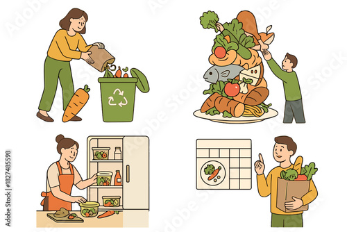 Sustainable food management focusing on waste reduction, healthy eating, and meal planning