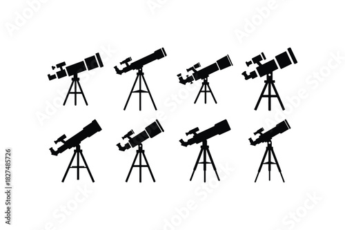 Studio Light Equipment Silhouette Vector Set