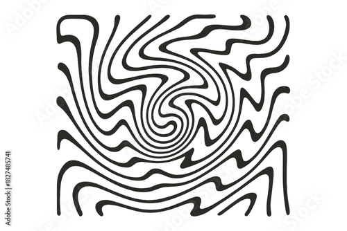 Psychedelic liquid swirl pattern with thick wavy lines creating an optical illusion background