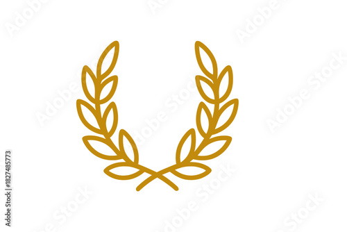 Golden laurel wreath icon symbolizing victory, achievement, and success
