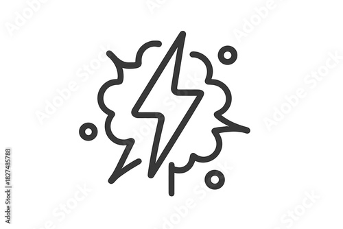 Dynamic lightning bolt symbol representing electric power and energy burst