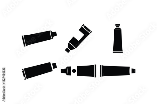 Tube Components Silhouette Illustration Set