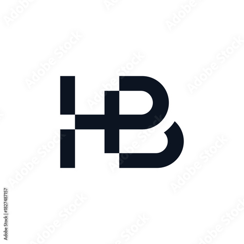 Initial HB Monogram Logo Design - Modern Abstract Lettermark Vector