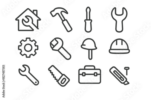 Essential construction and repair tools for maintenance and home service applications
