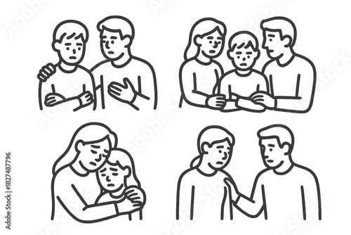 People offering comfort and emotional support during difficult times