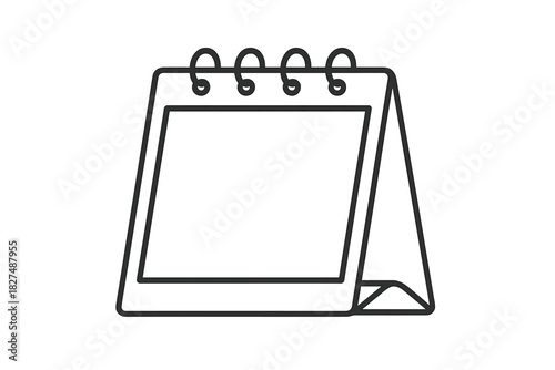 Blank desk calendar with spiral binding for time management and scheduling