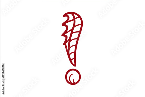 Decorative hand drawn exclamation mark symbol for attention and warning