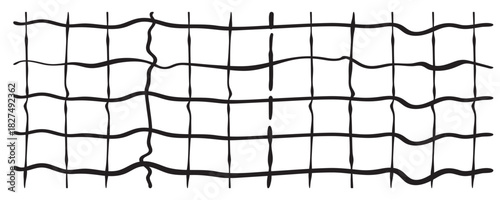 Hand drawn grid vector pattern. Check line background, stripe texture