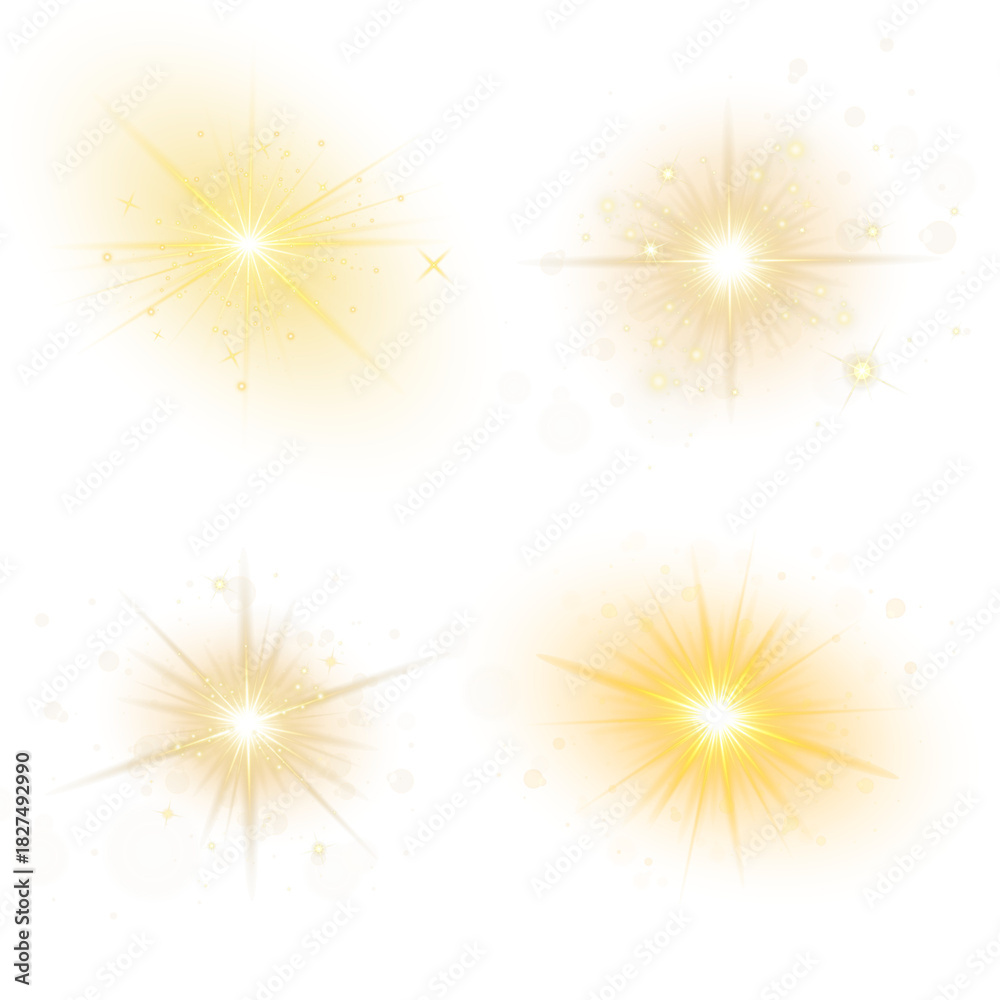 Fototapeta premium Brilliant yellow energy burst in png with neon glow, sharp beamlight, glowing sparkles, hot pulse flare and radiant aura.