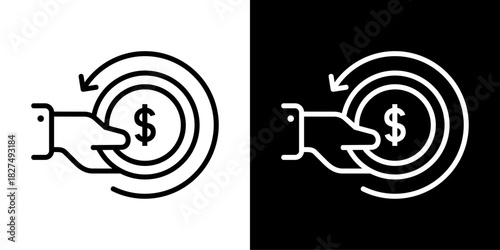 Return On Investment Icon Vector Illustration. Fresh Line Design Built For Creative Flexibility In Light And Dark Versions.
