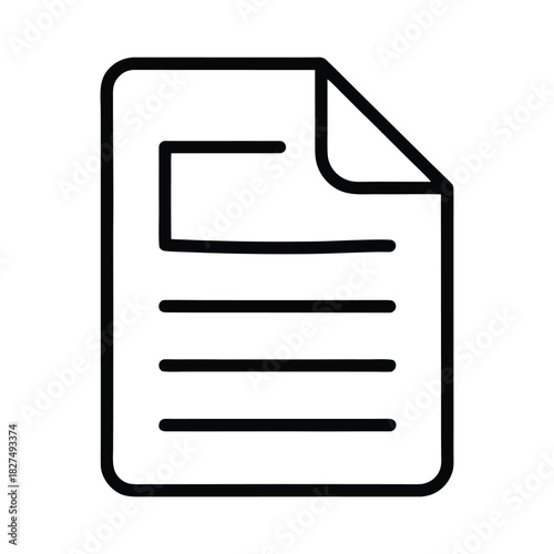 File Paper Line Vector Icon. Document file paper page sheet icon vector illustration.