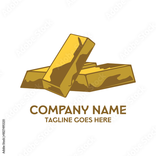 Square Cube Block Box Pure Gold for Investment Finance or Treasure Capital Icon Illustration Logo