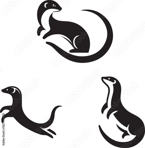 Elegant water-bird silhouettes great for minimalist nature art and logo designs.