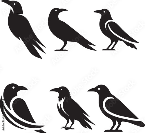 Small Bird Silhouette Set | Perching Birds