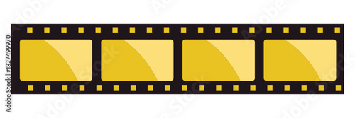 film strip icon Grunge 35mm film strip vector with blank frames, perfect for vintage cinema photography and movie reel illustration. seamless vintage filmstrip roll frame. Video or movie filmstrip ove