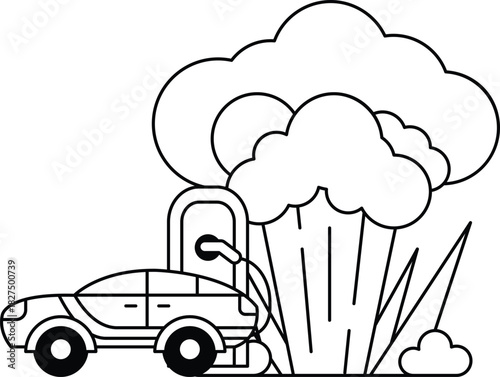 A car is parked next to a gas station