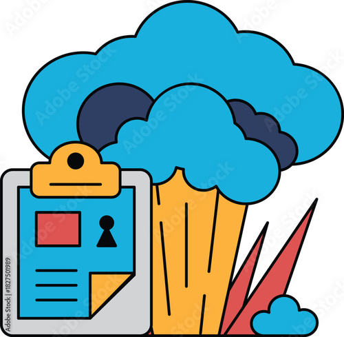 A clipboard with a picture of a person on it and a bunch of broccoli