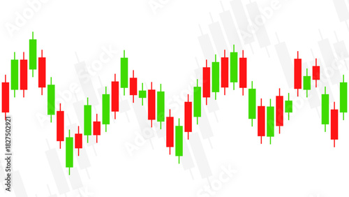 stock market uptrend market candlestick chart patten isolated on transparent background