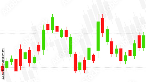 stock market uptrend market candlestick chart patten isolated on transparent background