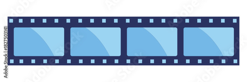 film strip icon Grunge 35mm film strip vector with blank frames, perfect for vintage cinema photography and movie reel illustration. seamless vintage filmstrip roll frame. Video or movie filmstrip ove
