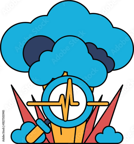 A black and white drawing of a bomb with a heart on it