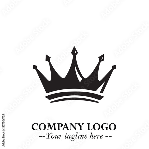 Elegant Black Crown Logo Symbol on a Clean White Background for Premium Branding Design