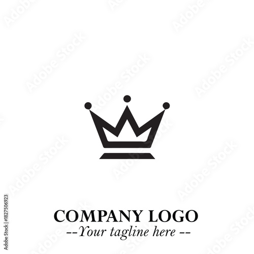 Elegant Black Crown Logo Symbol on a Clean White Background for Premium Branding Design