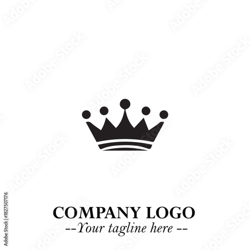 Elegant Black Crown Logo Symbol on a Clean White Background for Premium Branding Design