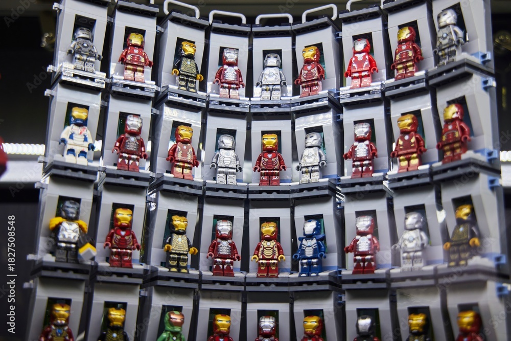 Naklejka premium Moscow, Russia. - June 23, 2025: Lego construction kit, old models. Collection of the famous toy series