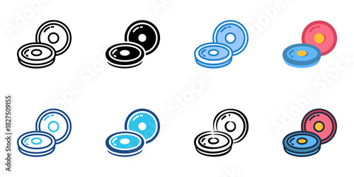 Discus icon set multiple style vector collection 
