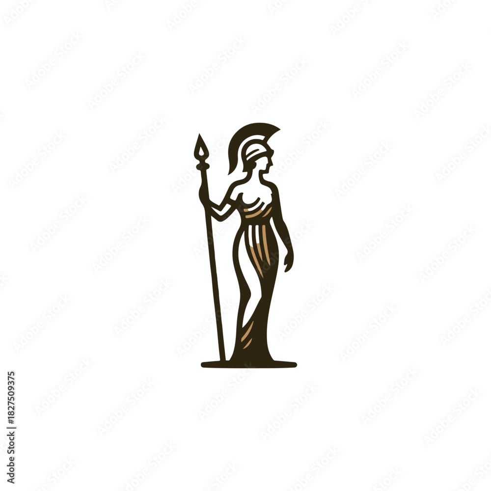 Obraz premium Athena Goddess of War Logo