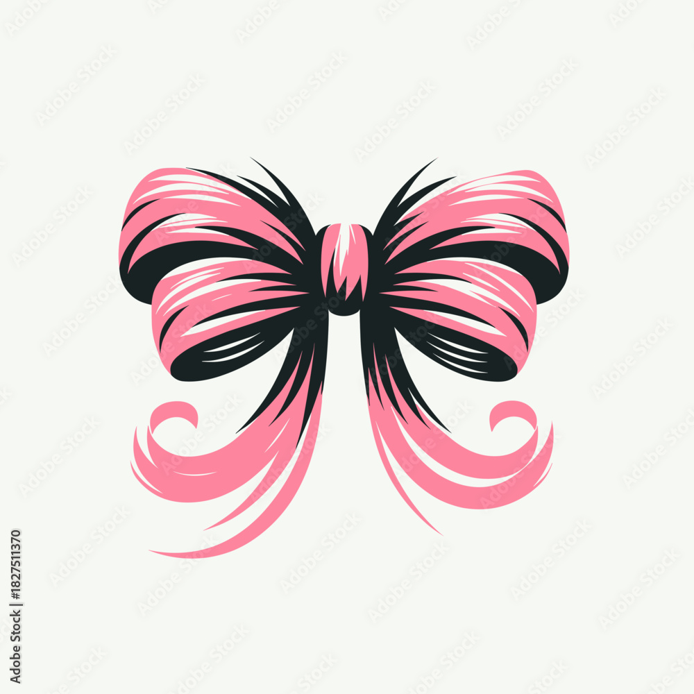 Obraz premium Pink ribbon bow in elegant decorative style