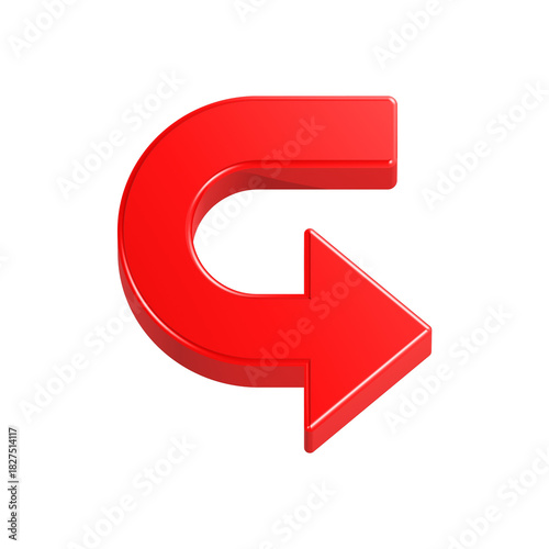 Free Download 3d rendering go icon back or undo in red color  - GFXLoad