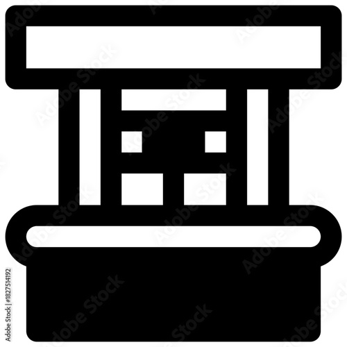 Well. Outlined stroke vector icon with black-filled details.