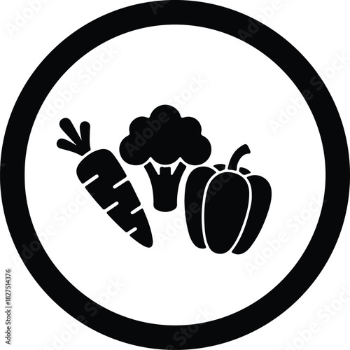 Illustrator Healthy vegetables diet icon vector logo Silhouette vector