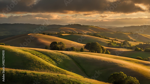 sunset in the mountains